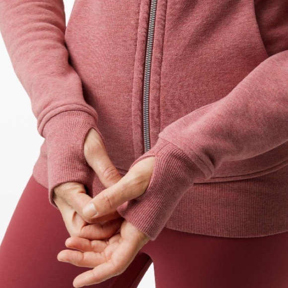 Lululemon Scuba Hoodie *Light Cotton Fleece in Heathered Cherry Tint - Picture 4 of 8